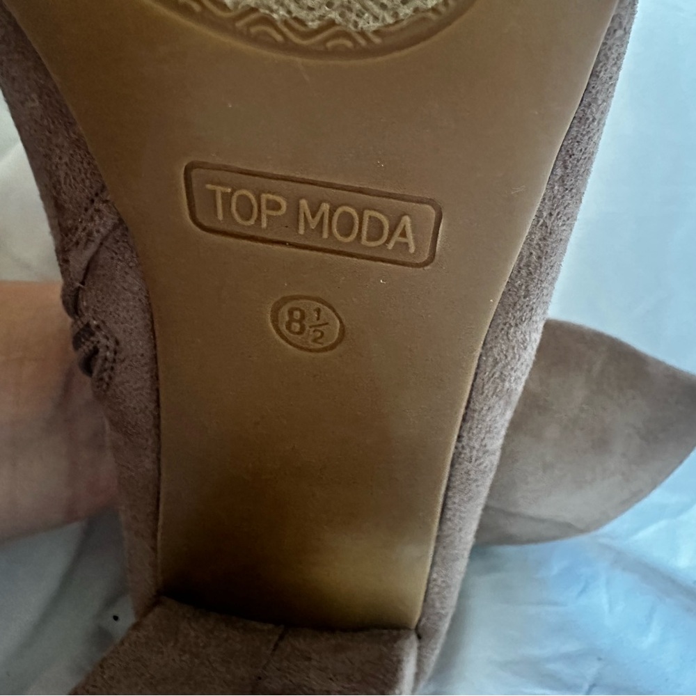 Suede Brown Ankle Boots TOP MODA